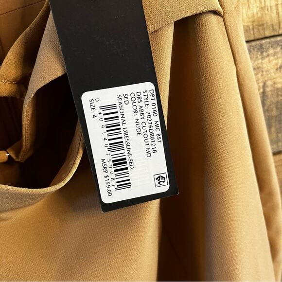 Gianni Bini Tan Abby Cutout Midi Dress Size 4 - Picture 9 of 12